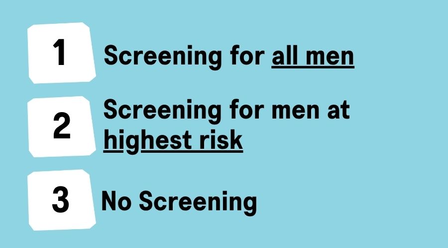 The National Screening Committee will decide whether prostate cancer gets screening for all men, screening for men at highest risk or no screening