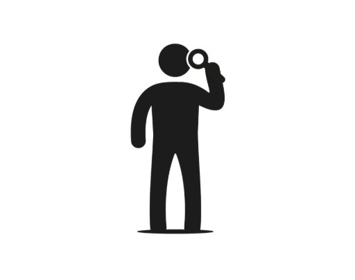 man looking for clues