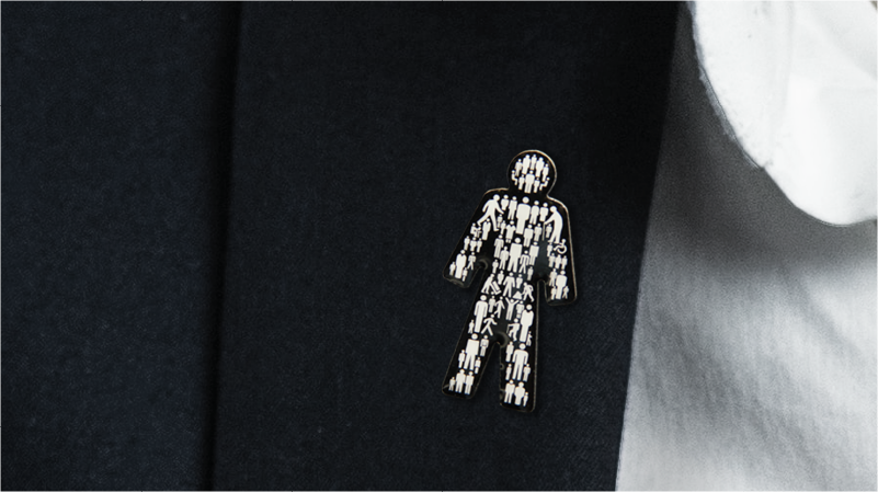 The 'Man of Men' pin badge 
