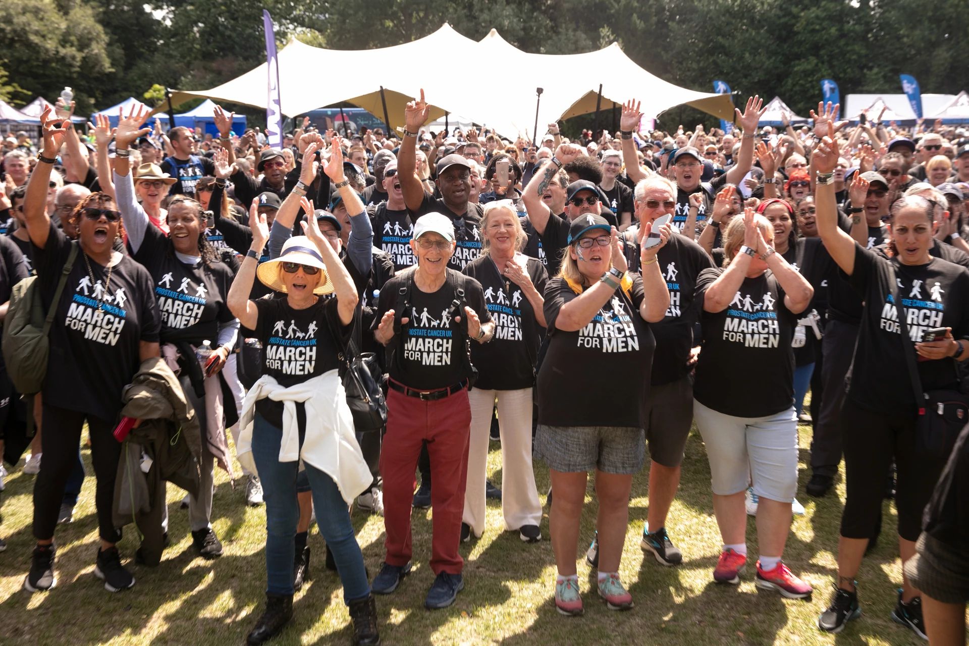 2023 March For Men Group Cheering