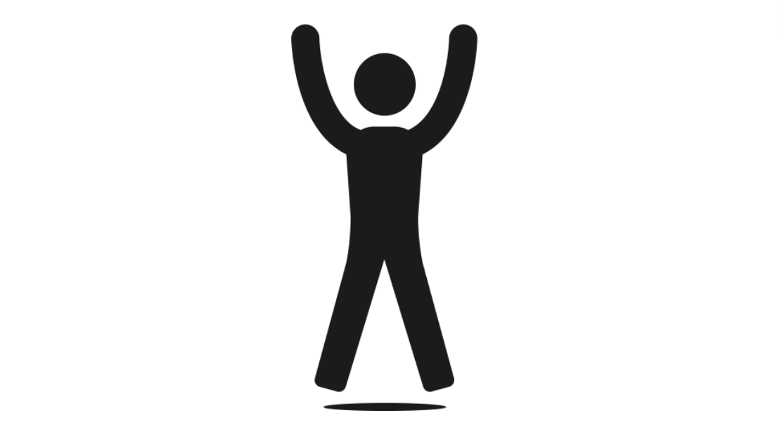 A man icon jumping in the air